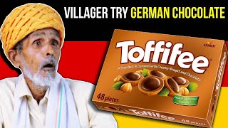 Villagers Try Toffife  Tribal People Try German Chocolate For First time [upl. by Inoj]