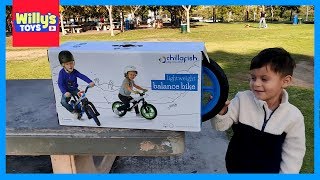 Blue Chillafish BMXieRS Kids Balance Bike Toy Review and Playing at the Park [upl. by Kresic]