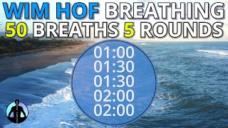 WIM HOF Guided Breathing Technique  5 Rounds 50 Breaths For Beginners NO TALKING [upl. by Jeana267]