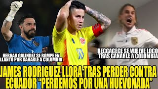 JAMES RODRIGUEZ LLORA TRAS PERDER CONTRA ECUADOR HERNAN GALINDEZ SE ROMPE EN LLANTO TRAS SER FIGURA [upl. by Aciraa209]