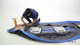 HOW TO SET UP THE ITIWIT 100 INFLATABLE KAYAK  COMMENT GONFLER LE KAYAK ITIWIT100 [upl. by Tandy228]