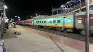 High Speed Platform skip of RAJDHANI EXP and Howrah  New Delhi overtake at koderma Junction [upl. by Vilma215]