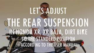 HOW TO ADJUST DIRT BIKES REAR SUSPENSION [upl. by Ihtraa]