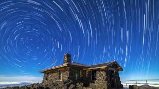 Haleakala Summit Starry Sky  Star Trail Time Lapse [upl. by Eirehc773]