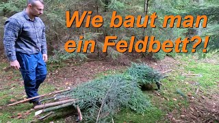 Wie baut man ein Feldbett Bushcraft [upl. by Calbert]