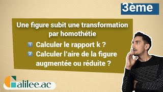 Agrandissement ou Réduction  Rapport k  calcul Aire   Exercice Corrigé  Maths Troisième [upl. by Yht]