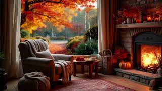 Cozy Relaxation Room  Fireplace amp Soothing Rain Sounds [upl. by Lauren]