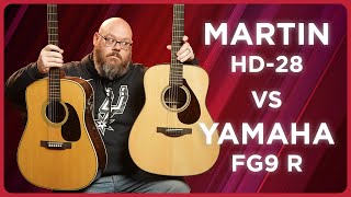 Martin Vs Yamaha Comparing the Famous Martin HD28 and the Stunning Yamaha FG9R [upl. by Petr]