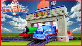 THOMAS AND FRIENDS THE GREAT RACE TRACKMASTER THOMAS amp PERCYS RAILWAY RACE SET Toy Trains for Kids [upl. by Atinor]