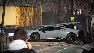 Lamborghini Huracan Performante CRASH in London [upl. by Erin146]