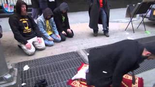 Islam Convert Muslim Prayer Street Asr New York Time Square IRFNY Ammaar Saeed [upl. by Odlawso]