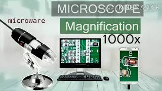 Microware 1000x Portable 2 MP Digital Microscope  Endoscope Zoom Camera Magnifier Plus Stand [upl. by Brigg]