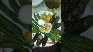 Nilapwahang talong ug okra with bagoong at salted egg [upl. by Simon941]