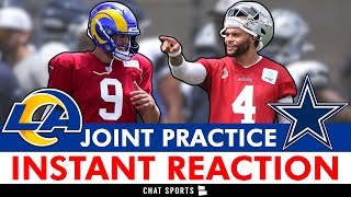 Cowboys vs Rams Joint Practice INSTANT REACTION amp Takeaways Dak Prescott Rico Dowdle Mazi Smith [upl. by Ennoirb]