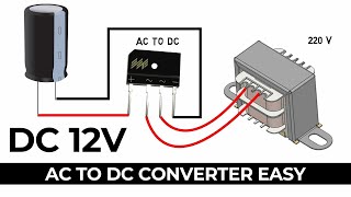 how to make DC 12 volt supply using transformer  ac to dc converter using the bridge [upl. by Aneelad]