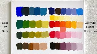 PRIMARY COLORS ONLY Acrylic Color Mixing Tutorial ColorByFeliks [upl. by Oiliduab]