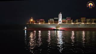 FULL CONTAINER SHIP PARANAGUA EXPRESS  LEAVING THE PORT OF PARANAGUA AT NIGHT [upl. by Ternan443]