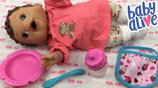 Feeding Baby Alive Changing Time Doll Olivia [upl. by Atinrehs925]