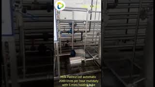 Milk HTST pasteurizer 2000 litres per hour multi duty with 5 mins holding tube [upl. by Kauffman]