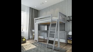 Solid Wood Loft Bed with Desk  Bunk Beds Canada [upl. by Culliton264]