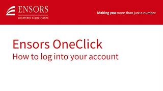 Ensors OneClick How to log into your account [upl. by Eellek490]