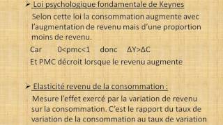 Macroéconomie S2 partie 13 quot le modèle keynésien  la fonction de la consommation quot [upl. by Ciccia]