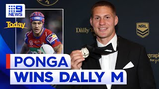 Kalyn Ponga wins 2023 Dally M Medal  9 News Australia [upl. by Ahsital269]