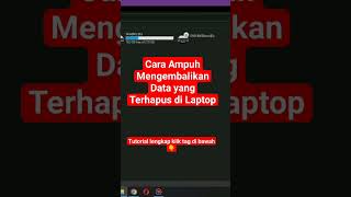 Cara Mengembalikan File Data yang Terhapus Permanen di LaptopPC tutorial windows fypシ [upl. by Alvie]