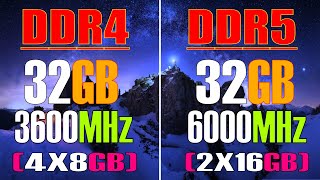 DDR5  6000MHz 2X16GB vs DDR4  3600MHz 4X8GB  PC BENCHMARK TEST [upl. by Acissj]