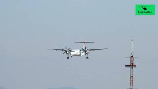 De Havilland Canada Dash 8 landing at Ljubljana [upl. by Bianchi]