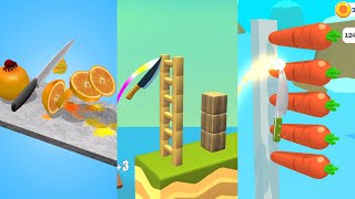 Fruit Slicer vs Knife Jump vs Slice It All Very Satisfying And Relaxing ASMR Slicing Game [upl. by Augustina716]