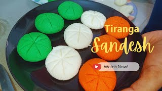 Tricolor Sandesh  Tiranga Sandesh  Easy Tricolor Sweet Recipe  Republic Day special [upl. by Delastre]