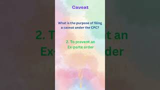 56 Purpose of Caveat  AIBE MCQs on Purpose of Caveat  CPC Section 148A Explained  AIBE [upl. by Alleda]