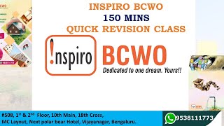 Inspiro BCWO 2024 150 Mins Revision Class Specific Paper2 bcwo bcwd kpsc [upl. by Anitnatsnoc]