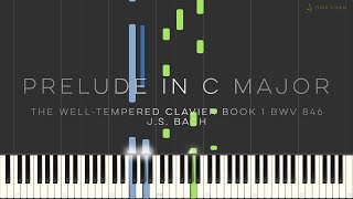 Bach Prelude in C Major Tutorial Synthesia No1 BWV 846 WellTempered Clavier Book 1  Dirk Chan [upl. by Arze]