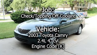 2003 Toyota Camry  How to Check and Top Off Coolant [upl. by Meihar756]