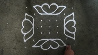 Beautiful daily dots rangoli designs for beginners 7×7 dots rangoli designs for daily  kolam 2024 [upl. by Zacherie430]