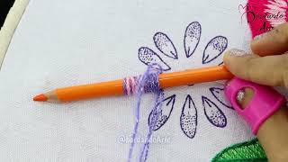 BORDADO FANTASÍA DE FLORES FÁCILES  HAND EMBROIDERY FLOWERS EASY [upl. by Oriana]