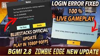 Fix BGMI Server Is Busy Restricted Area Bluestacks Official Update  BGMI 28 Update Msi App Player [upl. by Junno]
