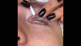 how to brush up lashes while doing lash lift [upl. by Ahsinirt]