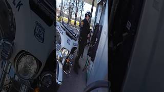 Biker stops cop from putting the wrong fuel in his motorcycle 😅 kenny1020304050 [upl. by Niawat579]