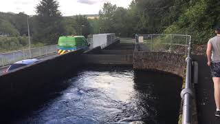 Pitlochry Hydro power station and fish ladder in Scotland UK [upl. by Ardnik]