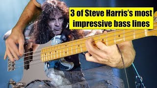 3 of Steve HARRISs most impressive bass lines with genuine drums [upl. by Eisen]