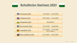 Schulferien Sachsen 2023 [upl. by Adnir]