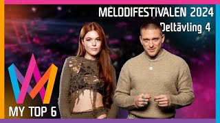 Melodifestivalen 2024 Deltävling Heat 4  My Top 6 [upl. by Aika346]