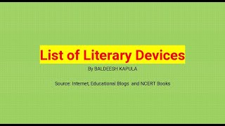 List of Literary Devices and their usage [upl. by Ehtnax]