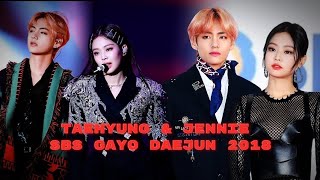 Taehyung BTS And Jennie BLACKPINK Moment  Sbs gayo daejun 2018 Taennie moment 2018 [upl. by Convery806]