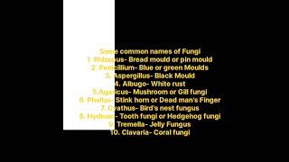 Some common names of fungi [upl. by Twum]