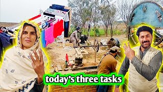 todays three tasks Safdars family pakistani village family vlogs safdar family vlogs [upl. by Atalee775]