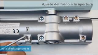 Cierrapuertas ASSA ABLOY Regulación del freno apertura  Backcheck adjustment [upl. by Aletha]